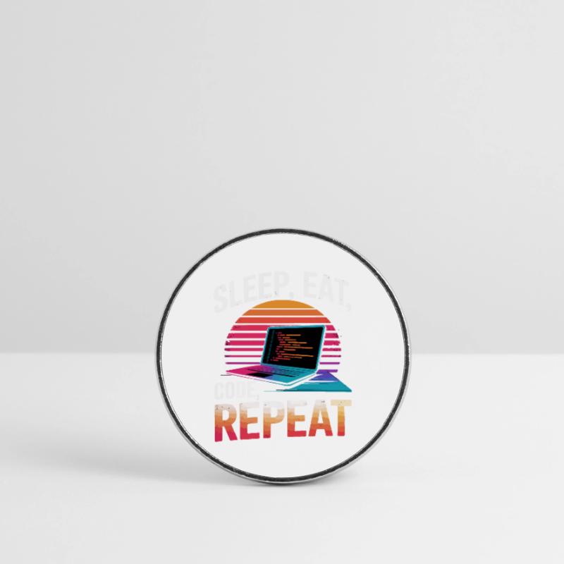 Sleep Eat Code Repeat Gift Programmer Developer Round  fridge magnet