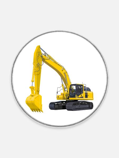Bagger Bagger - Runder Kühlschrankmagnet - Weiß