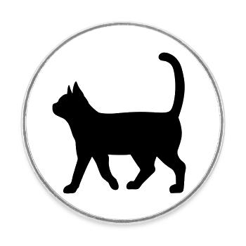 Dachshund Silhouette – Classic Dog Motif - Round  fridge magnet - white - Front