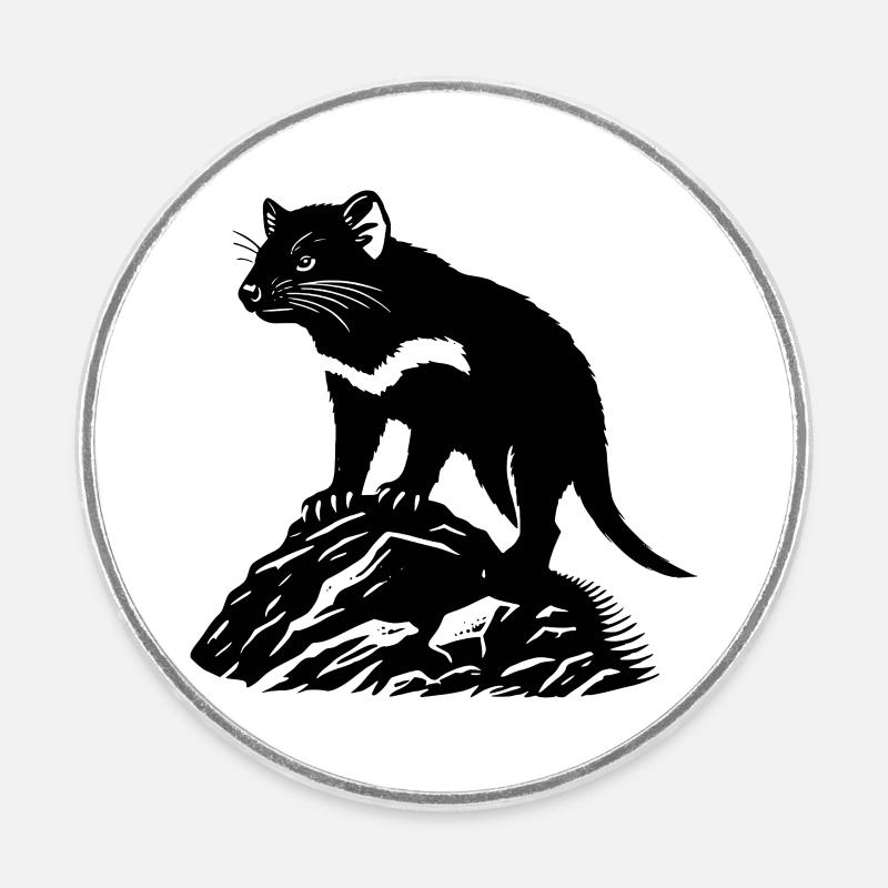 Tasmanian devil - Round  fridge magnet - white