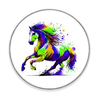 Horse - Round  fridge magnet - white - Front