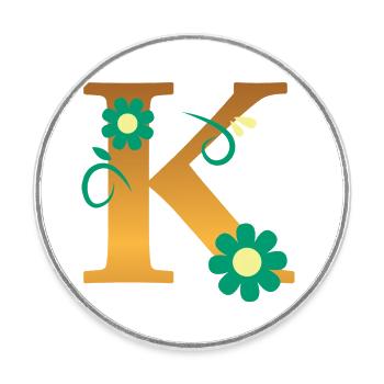 K - Round  fridge magnet - white - Front