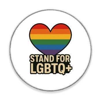 Pride Heart LGBT Support Design - Magnet rond - blanc - Devant