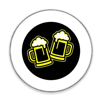 Bier Anstoßen Symbol Bierkrug - Runder Kühlschrankmagnet - Weiß - Vorne