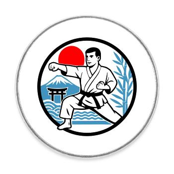 Karate Nature - Runder Kühlschrankmagnet - Weiß - Vorne