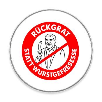 Colonne vertébrale au lieu de manger des saucisses ! COULEURS de bande dessinée - Magnet rond - blanc - Devant