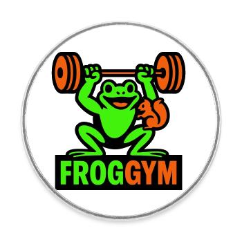 Gymnase Frog - Magnet rond - blanc - Devant