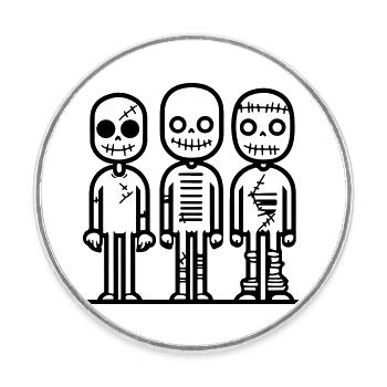 zombie_3 - Runder Kühlschrankmagnet - Weiß - Vorne