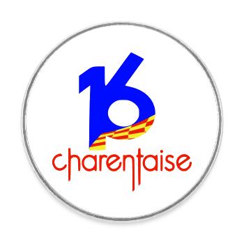 Departement 16 Charentaise - Runder Kühlschrankmagnet - Weiß - Vorne