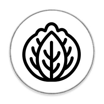 cabbage - Round  fridge magnet - white - Front