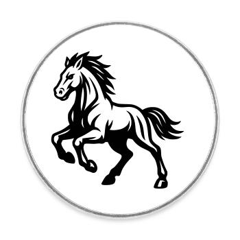 Pferd  - Runder Kühlschrankmagnet - Weiß - Vorne