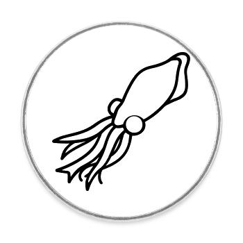 Tintenfisch - Runder Kühlschrankmagnet - Weiß - Vorne