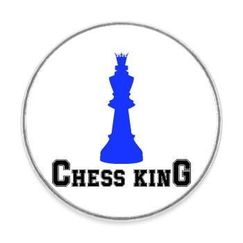 Roi des échecs - Magnet rond - blanc - Devant