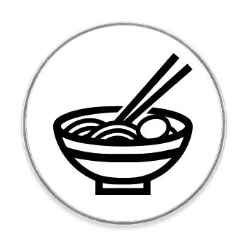 Ramen - Runder Kühlschrankmagnet - Weiß - Vorne