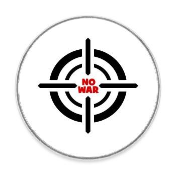 Emblème No War - Magnet rond - blanc - Devant