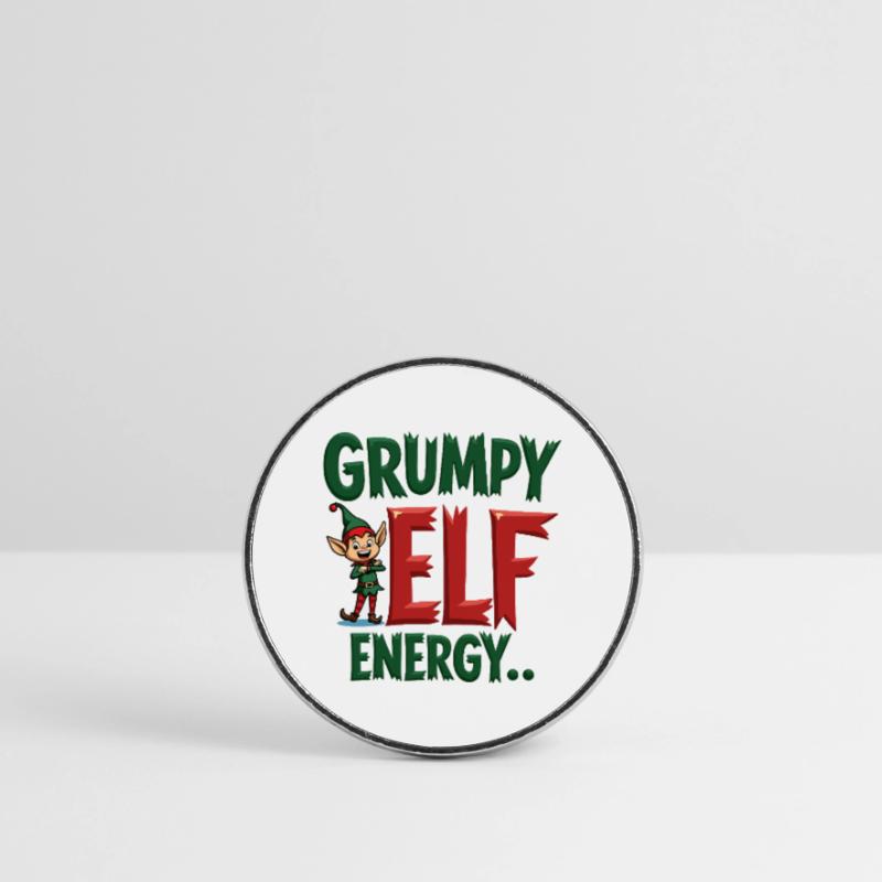 Grumpy Elf Energy Grumpy Imp Round  fridge magnet