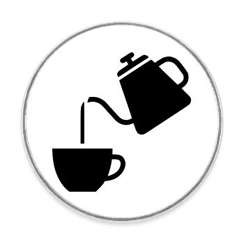 Pour Over Coffee Pot Minimalist - Round  fridge magnet - white - Front