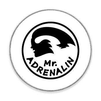 Mr. Adrenalin Rennen - Runder Kühlschrankmagnet - Weiß - Vorne