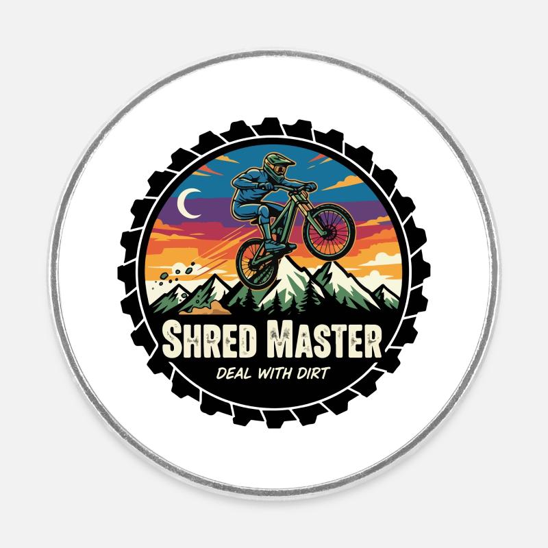 Shred Master Dirt MTB Sunset - Magnet rond - blanc