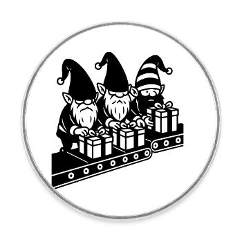 Weight Assembly Line Gifts Factory - Round  fridge magnet - white - Front