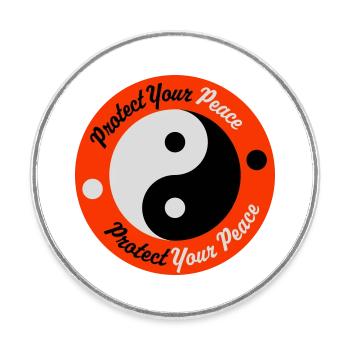 Protect Your Peace Mentale Gesundheit Achtsamkeit - Runder Kühlschrankmagnet - Weiß - Vorne