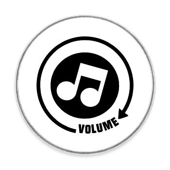Volume_knop ton musical - Magnet rond - blanc - Devant