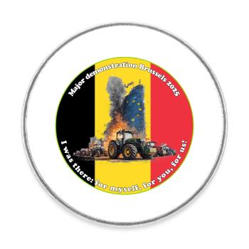 Bauernproteste in Brüssel 2025 - Runder Kühlschrankmagnet - Weiß - Vorne