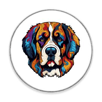 Bande dessinée de chien - Magnet rond - blanc - Devant