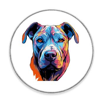 Pop Art de bandes dessinées pour chiens - Magnet rond - blanc - Devant