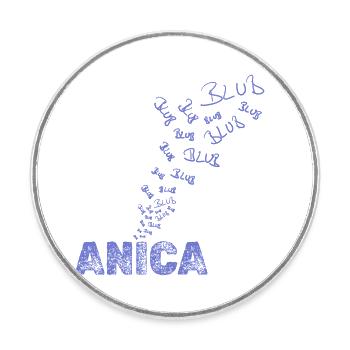 Anica en tant que voile - Magnet rond - blanc - Devant