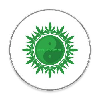 Keep Growing - Round  fridge magnet - white - Front