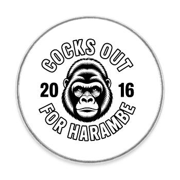 Schwänze für Harambe – lustiges Meme-T-Shirt - Runder Kühlschrankmagnet - Weiß - Vorne