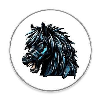 Pferd - Runder Kühlschrankmagnet - Weiß - Vorne