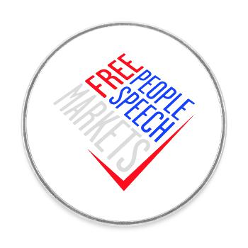 Marché de la liberté d’expression Peuple Libertarian Freedom Logo - Magnet rond - blanc - Devant