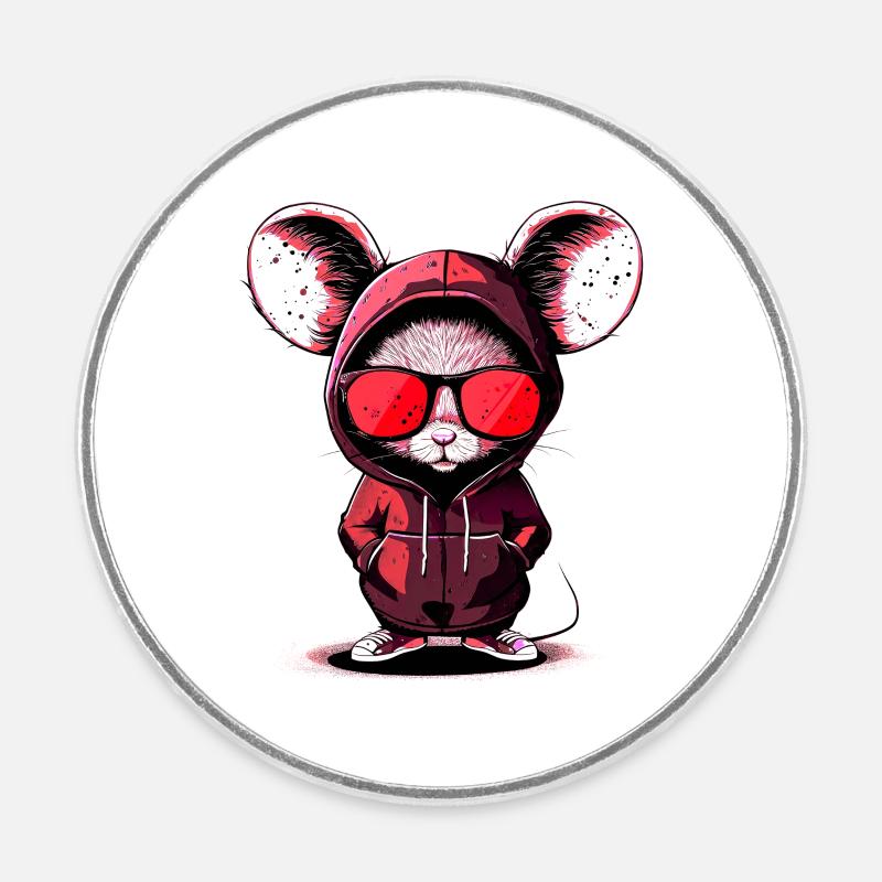 cool design - Round  fridge magnet - white