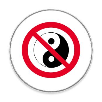 Verbotenes Yin-Yang: Anti-Balance-Symbol - Runder Kühlschrankmagnet - Weiß - Vorne