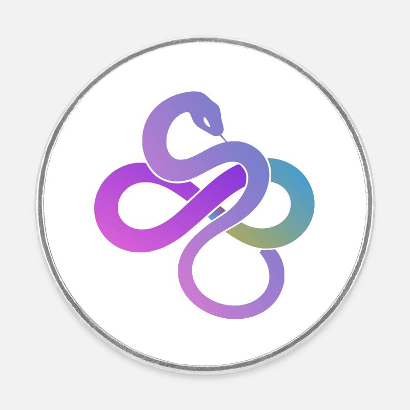 Colorful Infinity Loop - Round  fridge magnet - white