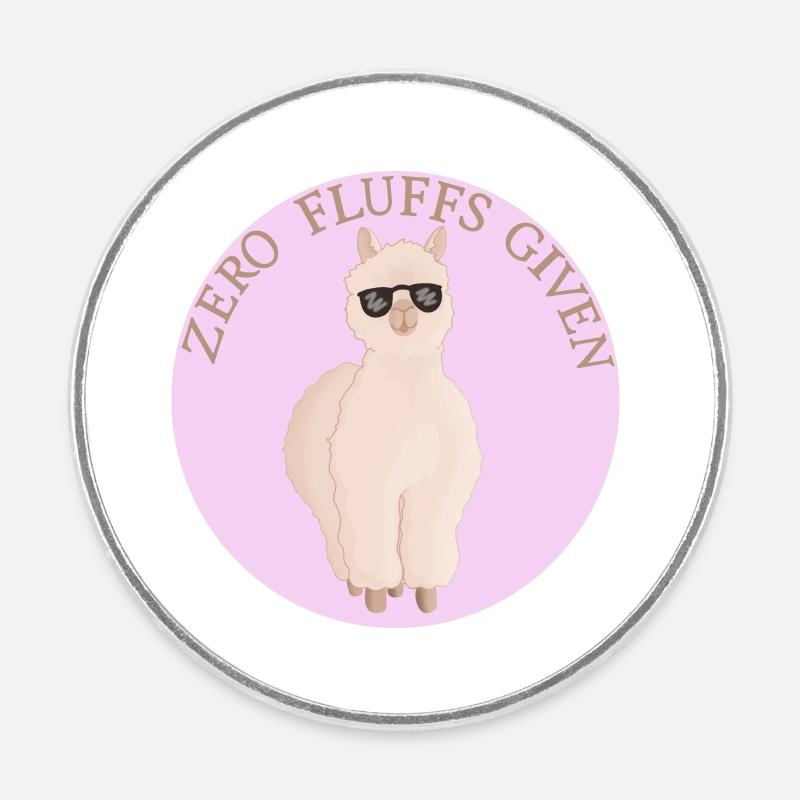 Fluffiges Alpaca - Runder Kühlschrankmagnet - Weiß