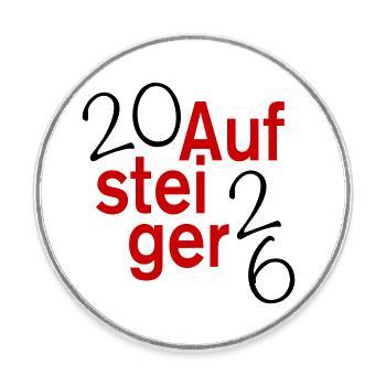 Aufsteiger 2026 Aufstieg - Runder Kühlschrankmagnet - Weiß - Vorne