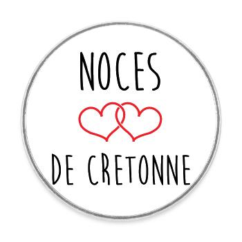 Cretonne wedding 19 years of love - Round  fridge magnet - white - Front