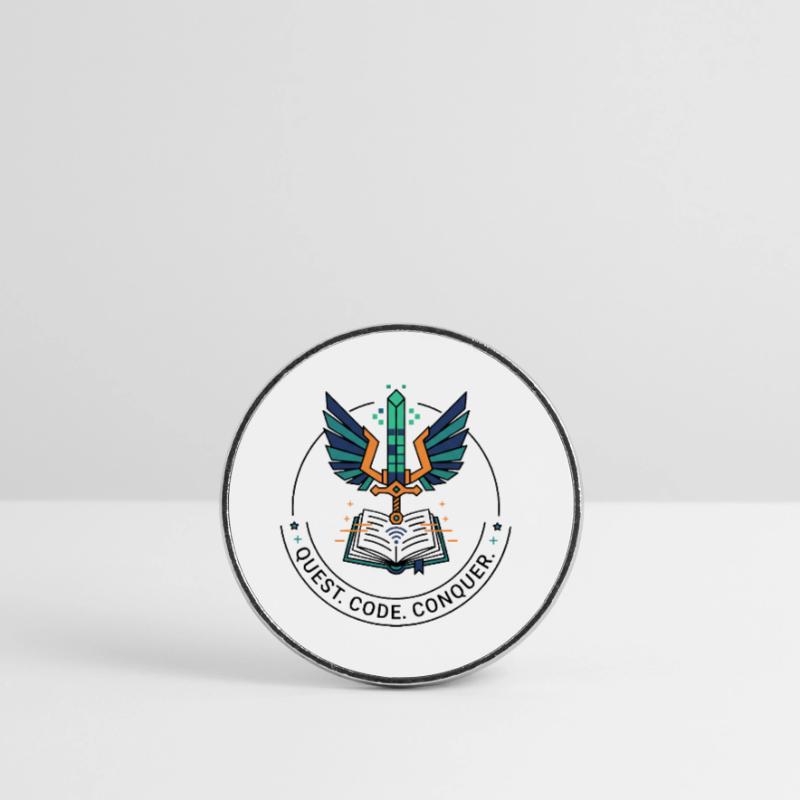 Quest. Code. Conquer Emblem Runder Kühlschrankmagnet