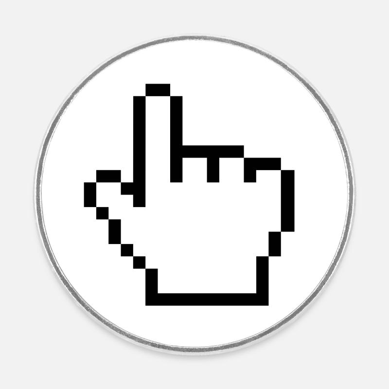 Original mouse hand - Round  fridge magnet - white