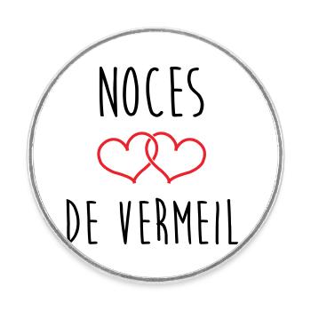 Vermeil wedding 45 years of marriage - Round  fridge magnet - white - Front