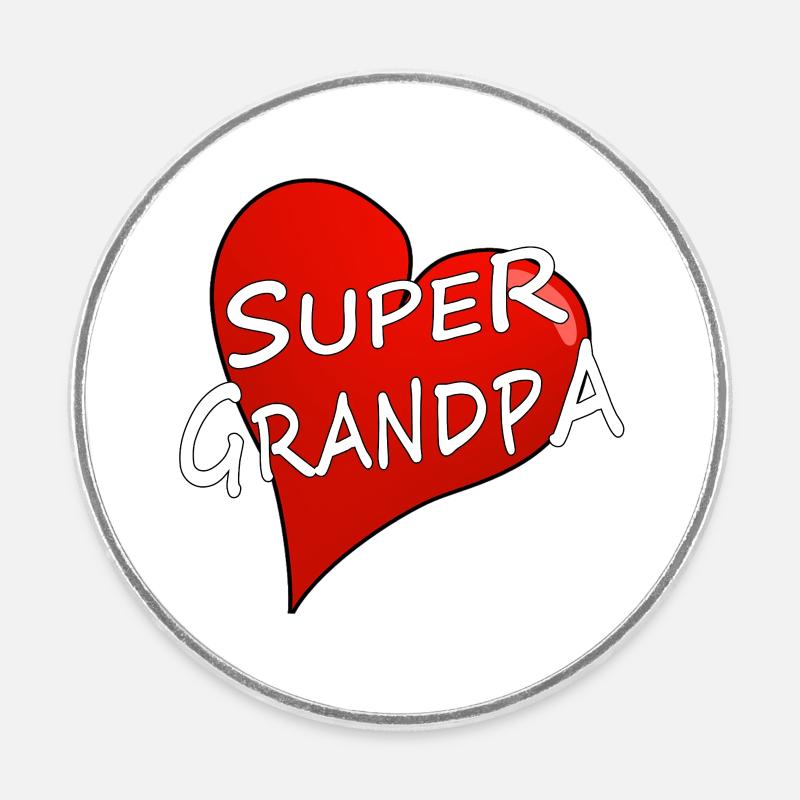 SUPER PAPI - Magnet rond - blanc