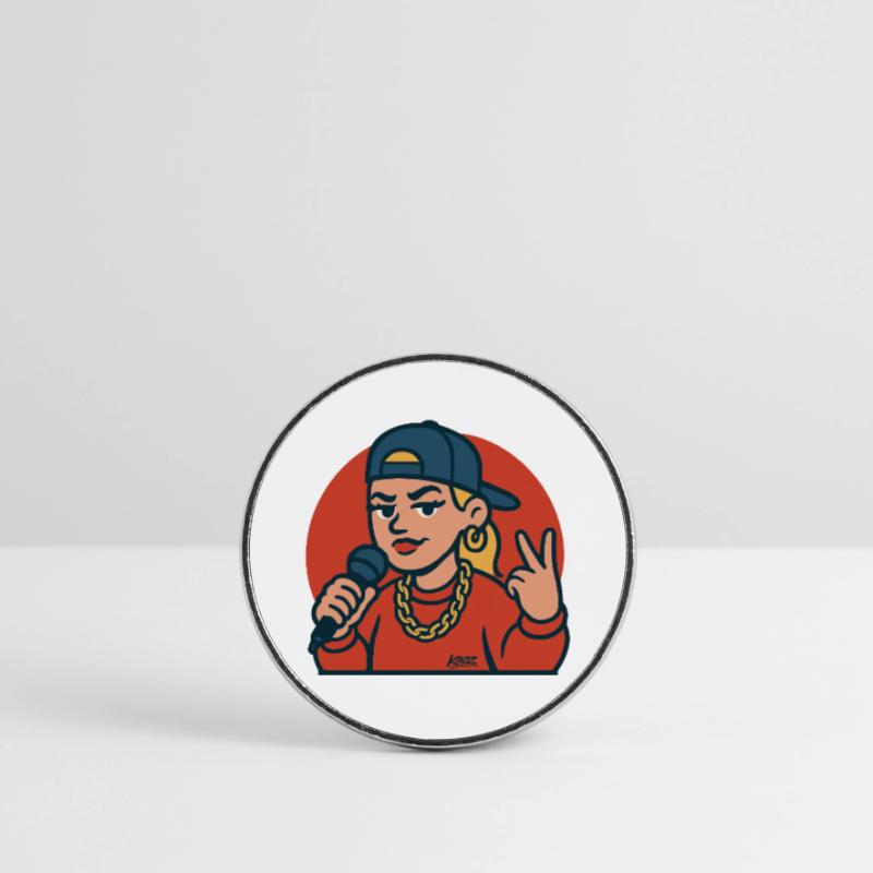 Diva rap con microfono Calamita tonda da frigo