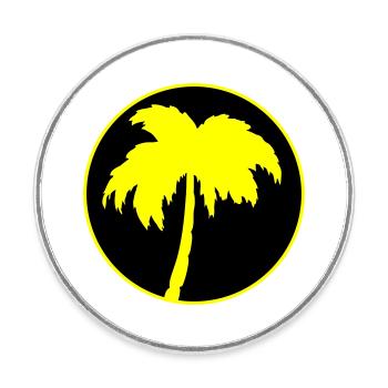 Palm trees - Round  fridge magnet - white - Front