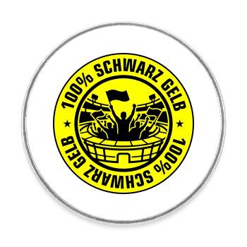 Schwarz Gelb Fans - Runder Kühlschrankmagnet - Weiß - Vorne