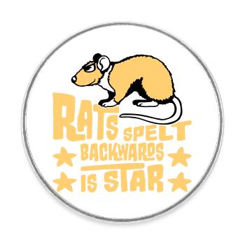 Rats Spelt Backwards Is Star Lustiger Ratte Spruch - Runder Kühlschrankmagnet - Weiß - Vorne
