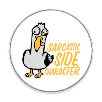 Verrückte Möwe Sarcastic Side Character Lustig - Runder Kühlschrankmagnet - Weiß - Vorne