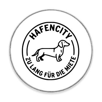 Hafen City Dackel Hamburg HH - Runder Kühlschrankmagnet - Weiß - Vorne